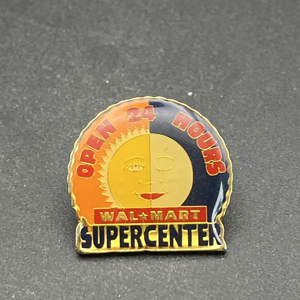 Walmart Super Center Open 24 Hours Lapel Hat Pin